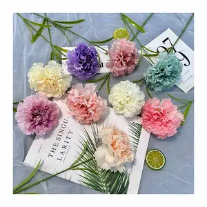 Manufacturer Directly Sinle Flower Artificial Carnation Festival Decoration Pink Silk Flowers Carnations