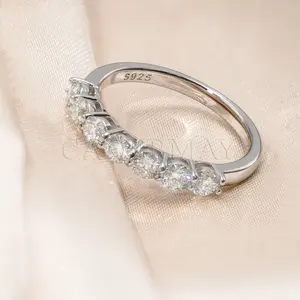Cadermay 3mm 7 Buah D VVS bulat Moissanite cincin keabadian pernikahan gelang Silver925 harga grosir perhiasan mode siap kirim