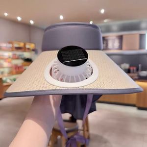Gorra con Ventilador Solar, Sombrero de Paja de Ala Ancha, Recargable por USB, Protección Solar de Verano, Protección UV, Color Caqui, Beige, Negro - Product Image 3