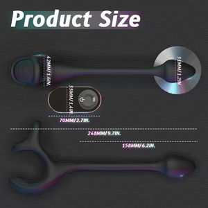 Anneau vibrant rechargeable en silicone pour homme - Jouet sexuel étanche IPX7 pour pénis - Product Image 2