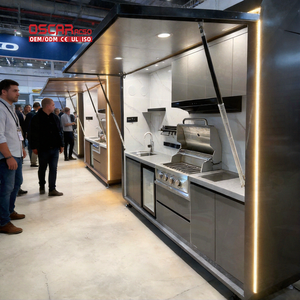 Dapur Luar Ruangan Modular Anti Karat dari Baja Tahan Karat 304 dengan Atap yang Dapat Ditutup untuk Halaman Belakang, Taman, dan Patio - Product Image 1