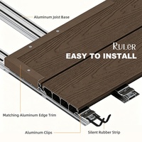 Tarima de Aluminio para Exteriores, de Bajo Mantenimiento, Impermeable, Antideslizante, con Sistema de Clic, con Aspecto de Madera, para Patio Trasero