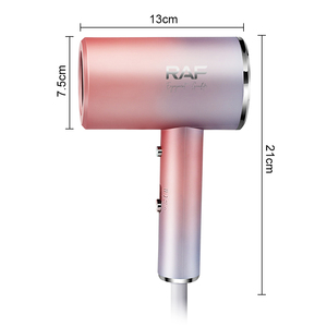 Sèche-cheveux professionnel RAF 1200W, 20000 tr/min, léger, faible bruit, fonction de refroidissement à une touche, 2 vitesses et températures réglables, RAF Professionnel - Product Image 5