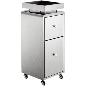 Carrello da Parrucchiere Best Seller in Acciaio Inox Argentato Mobiletto Metallico Porta Attrezzi da Salone di Bellezza per Uso Domestico in Soggiorno - Product Image 2