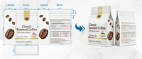 Sac d'emballage laminé en PLA biodégradable de qualité alimentaire, conteneur écologique compostable pour grains de café, pochette plate
