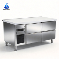 Réfrigérateur commercial BANGMAOL à 3 portes sous comptoir, table de travail en acier inoxydable, réfrigérateur de préparation de cuisine, congélateur