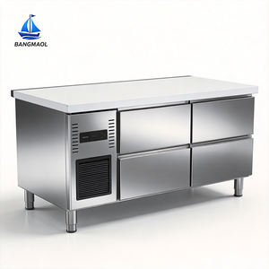 Refrigerador Comercial BANGMAOL de 3 Puertas, Refrigerador Bajo Mostrador de Acero Inoxidable, Mesa de Preparación de Cocina, Refrigerador Congelador - Product Image 2
