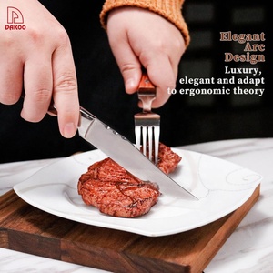 Fábrica de cuchillos Cuchillos de carne personalizados Juego de cuchillos de carne con mango de madera Pakka rojo Cubiertos de cena con caja de regalo exquisita de madera - Product Image 4