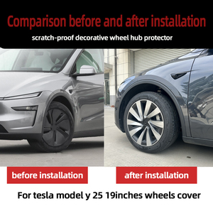 Paquete de cubierta de rueda de <span class=keywords><strong>coche</strong></span> 4 unids/set decorar proteger ABS + cubierta de rueda de PC para Tesla modelo Y New Star 25 - Product Image 3