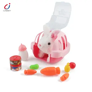 成基最新设计电动宠物兔毛绒玩具模拟步行喂养宠物护理儿童游戏兽医套装