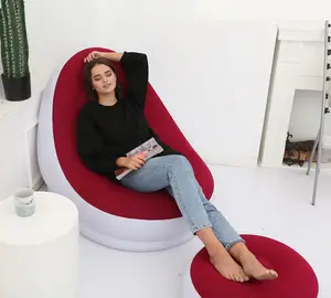 Offre Spéciale relax flocage salon gonflable canapé chaise Design moderne meubles salon paresseux Air canapé chaise avec repose-pieds