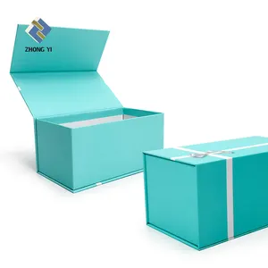مخصص شعار الجملة الفاخرة الأسود المغناطيس Paperbox الباروكات الملابس الكرتون للطي علبة هدايا مغناطيسية صندوق تغليف ورقي فاخر متعدد الاستخدامات