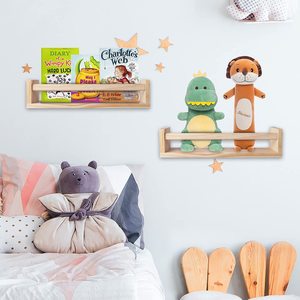Estantes <span class=keywords><strong>flotantes</strong></span> de madera montados en la pared para niños, libros y revistero para cocina, baño, guardería, uso - Product Image 2