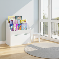 Organisateur de rangement pour livres d'enfants en bois robuste et personnalisé, type tiroir sur pied, écologique, grande capacité pour