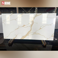 Dalles de pierre frittée Calacatta blanche de grande taille 15 mm, porcelaine et pierre de quartz artificielle