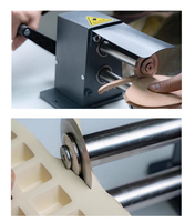 Machine de réparation pour la fabrication de chaussures avec 3 lames pour couper les semelles en plastique, EVA, cuir et caoutchouc – Machine manuelle de découpe de semelles