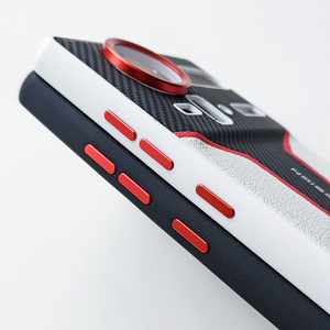 Custodia posteriore antiurto in pelle PU opaca con texture in fibra di carbonio e lente in metallo per ZTE nubia Z80 Ultra Z70 Z70S Ultra - Product Image 3