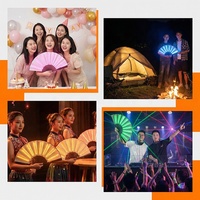 Éventail pliant lumineux LED coloré pour fête, éventail lumineux pour fête d'anniversaire, danse, cadeau