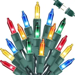 Set 140 dalam ruangan multi-warna lampu Natal musikal-memainkan lagu liburan klasik-8 fungsi pengejar-kabel hijau