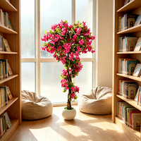 Hochwertige Hochzeitsdekoration Künstlicher Bougainvillea-Baum Stoff-Kunstblumen Bar Haus Restaurant Blumenarrangements