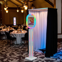Photomaton pour mariage en métal avec trépied séparé pour iPad, machine à selfie avec anneau lumineux