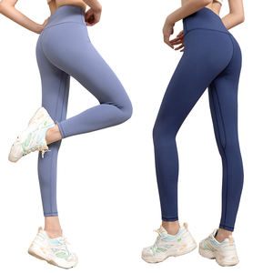 OEM Pantalon de yoga serré tricoté d'entraînement taille haute personnalisé sans couture Leggings solides de yoga pour le fitness - Product Image 3
