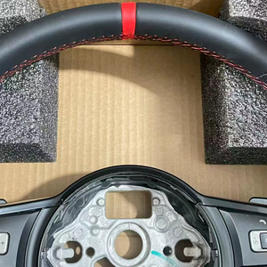 Volante Deportivo VW <span class=keywords><strong>GTI</strong></span> GTS R-Line para Todos los Modelos Volkswagen MQB PQ, Actualización con Paletas Multifunción de Fondo Plano en Negro Brillante - Product Image 4