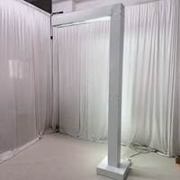 Arche de mariage en acier inoxydable blanc avec éclairage LED, supports pour allée, décoration d'événements