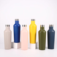 Gourde isotherme classique à double paroi, finition mate, à ouverture étroite, réutilisable, pour le camping, garde les boissons froides 12-24h