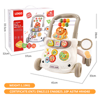 Trotteur évolutif multifonctionnel musical Zhorya pour bébé, poussette d'apprentissage de la marche réglable pour enfants