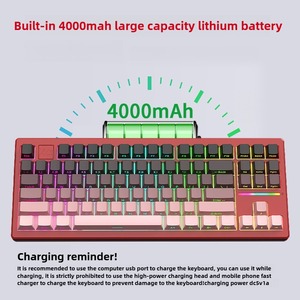 Al87 CNC nhôm Kit tri-chế độ Gasket cấu trúc RGB hot swap 4000mAh 80% bố trí TKL cơ khí chơi game Bàn phím tùy chỉnh OEM/ODM - Product Image 2