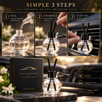 Diffuseur de parfum pour voiture, flacon rond noir suspendu 14 ml, diffuseur d'arômes pour voiture avec boîte