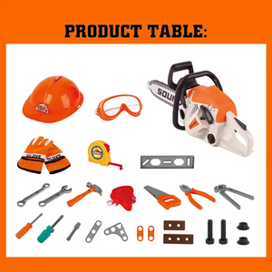 Casque enfants jardin Kit garçons outils à main <span class=keywords><strong>scie</strong></span> à chaîne électrique <span class=keywords><strong>jouet</strong></span> semblant jouer ensemble d'outils enfants jeux de jardin avec son - Product Image 3