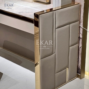 Ekar Furniture <strong>Victorian</strong> Marble <strong>Dressing</strong> <strong>Table</strong> with Standing Mirror Modern French Design for Bedroom Home or Hotel - Product Image 4