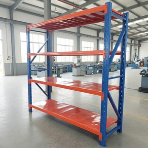 Scaffale a 3-4 Ripiani con Altezza Regolabile, Facile Installazione, in Acciaio Arancione <span class=keywords><strong>e</strong></span> Blu per Uso in Magazzino - Product Image 5