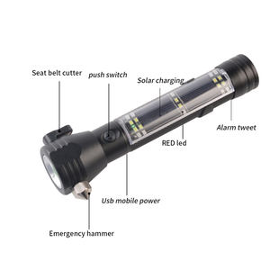 Lampe torche LED haute luminosité pour l'extérieur, idéale pour les voyages en voiture, les situations d'urgence et l'autonomie, avec alarme clignotante rouge et bleue - Product Image 2