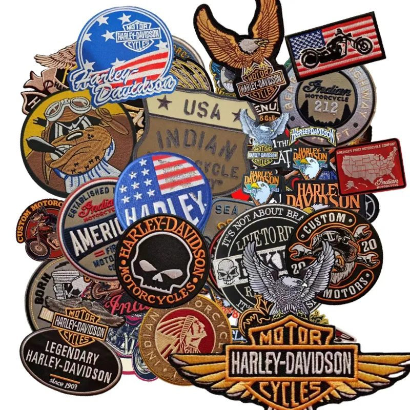 Custom Motorcycle Biker Chopper Wing Embroidery Patch Lover American Skull Badge Patches Customized
