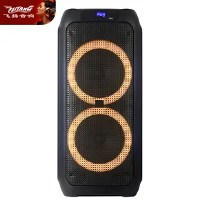 2022 karaoké lumière 3 voies sol actif double 8 pouces fête mobile tweeter PA bt PRO musique TROLLEY FM audio haut-parleur