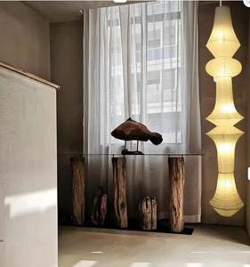 Nordic Wabi Sabi Wind LED Pendel leuchten Einfaches Reispapier Design für Wohnzimmer Ecke Kronleuchter Duplex Loft Home Decor - Product Image 6