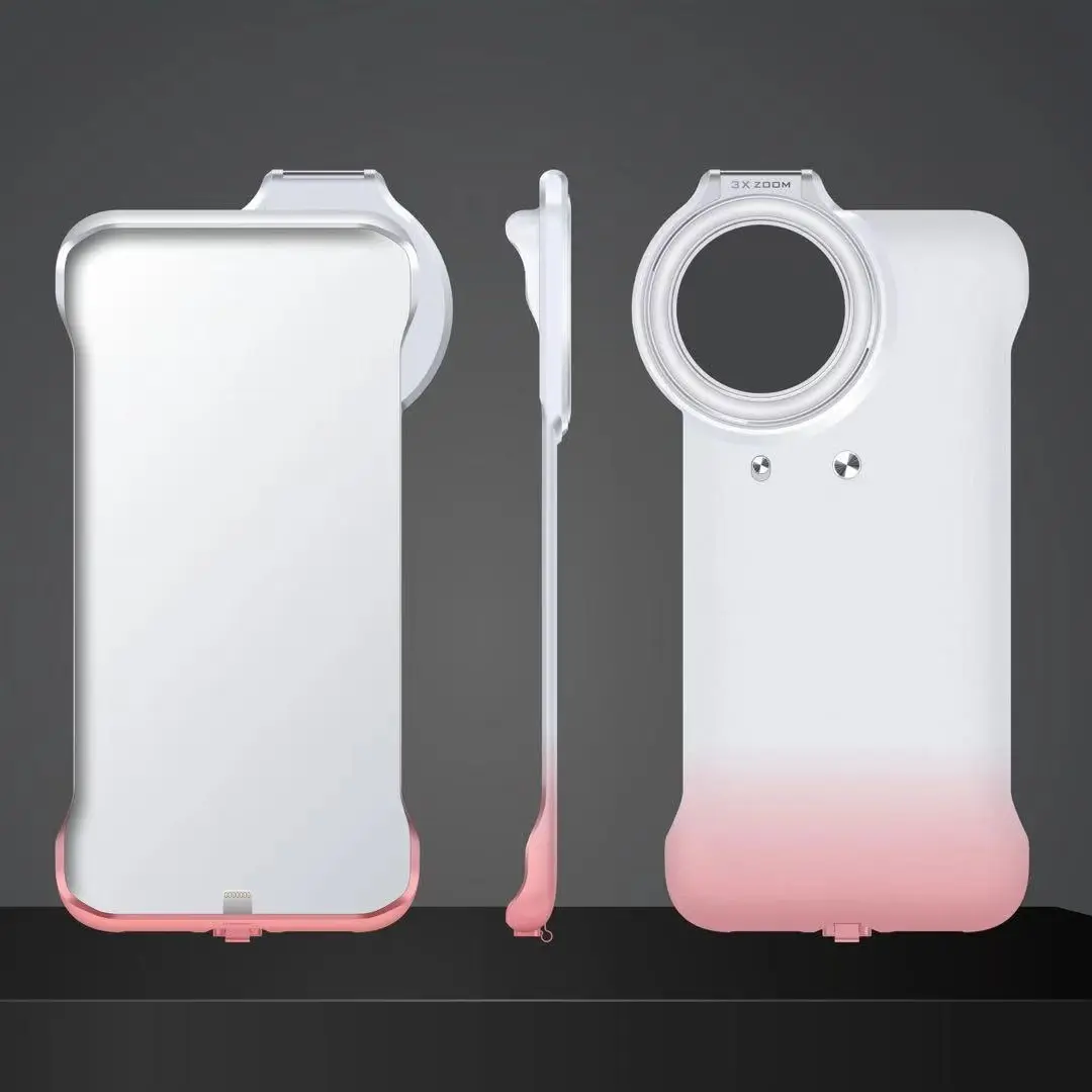 애플 아이폰 12 프로 맥스 그라데이션 핑크 링 플래시 셀카 라이브 LED 채우기 라이트 전화 케이스