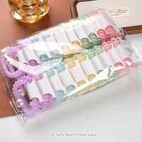 Lot de 2 chouchous élastiques en TPU de marque MUJU, style coréen, avec perles, pour femmes et filles, mignons, unisexes