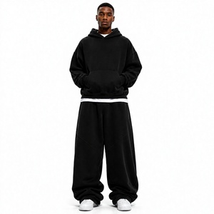 Heavyweight Vintage Washed Oversized Hoodie And Wide Leg Sweatpants <b>Set</b> Acid Wash Oversized Hoodie Wide Leg Sweatpants <b>Set</b> - Product Image 3