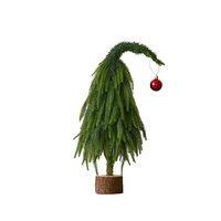 Mini sapin de Noël artificiel en PVC à col courbé de 30/45/60 cm, décoration de table, imperméable, utilisation en intérieur