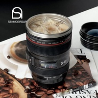 Tasses à eau et à café isothermes en acier inoxydable à double paroi, personnalisées, pour objectifs d'appareil photo reflex numérique