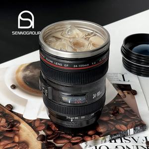 Tasses à lentille DSLR personnalisées Tasses à café à eau pour <span class=keywords><strong>objectif</strong></span> de caméra de voyage isolées en acier inoxydable à double paroi - Product Image 2