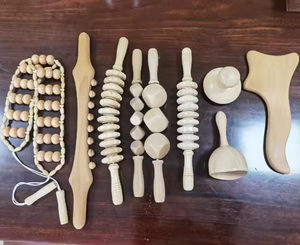 Kit de Maderoterapia 9 en 1 con Rodillo Masajeador de Madera y Rodillo Gua Sha para Alivio del Dolor Muscular y Herramientas para Esculpir el Cuerpo - Product Image 2