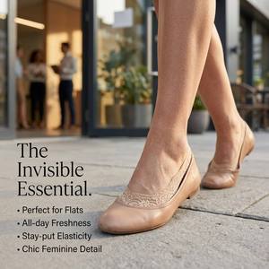 Calcetines invisibles de algodón con logotipo personalizado para mujer, de corte bajo, sin cordones, con forro antideslizante de gel de silicona y agarre en el talón. - Product Image 3