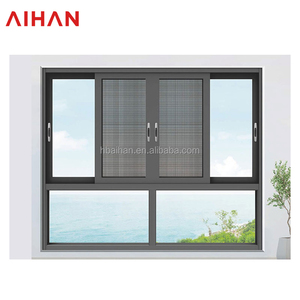 Aihan Moderne Dubbele Beglazing Aluminium Drievoudige Rail Schuiframen Met Roestvrijstalen Magnetische Scherm Klamboe Jaloezieën - Product Image 1