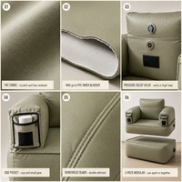 Canapé gonflable monoplace de haute qualité, chaise pneumatique robuste en tissu PVC épais pour le camping, les voyages et la maison