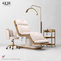 Table de Massage Électrique Incurvée en Cuir Blanc pour Salon de Beauté, Lit de Traitement Facial et des Cils avec 3 Moteurs – Vente en Gros de Mobilier de Salon